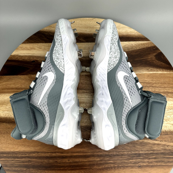 Nike Alpha Huarache Elite 4 Mid Men\'s Size 8 Gray Baseball Cleats DJ6520-012 main image 4